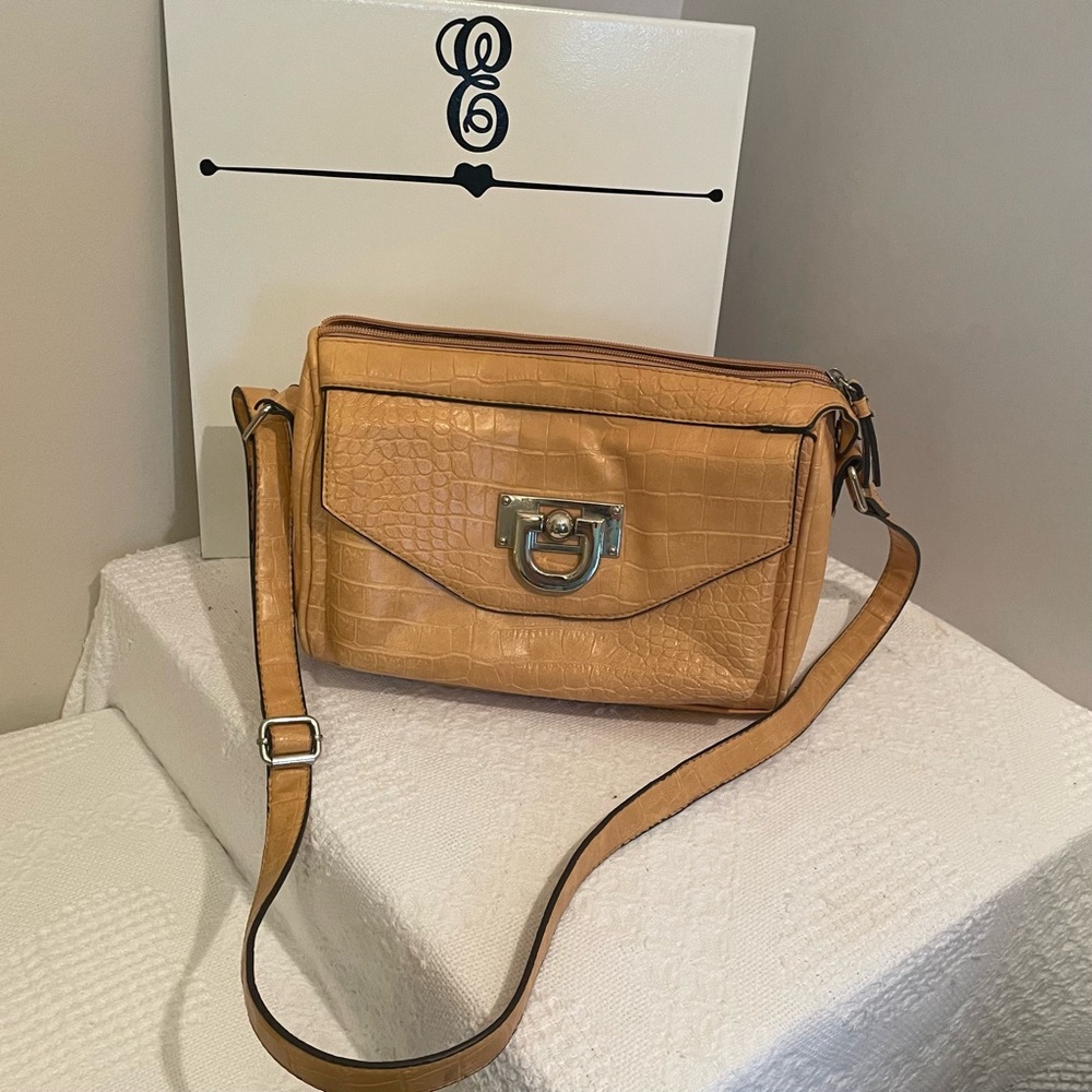 Naturalizer Croc-Embossed Brown‎ Crossbody Bag
